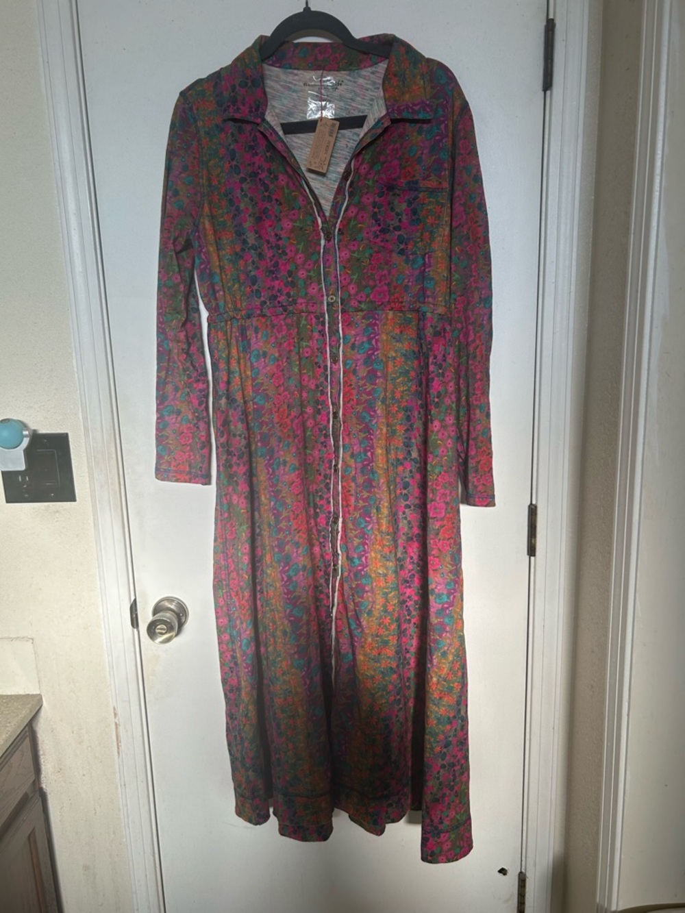 NATURAL LIFE Floral Maxi Dress in Pink, Green, Teal medium